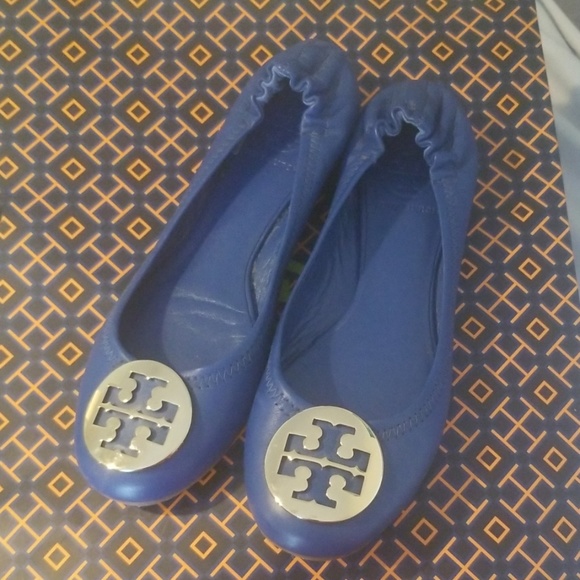 Tory Burch Shoes - Tory Burch Reva Leather Flats 6.5  - Royal Blue